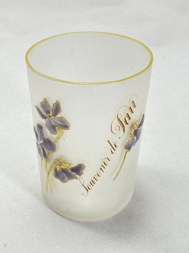 Verre gobelet legras violettes - verre,