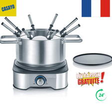 Appareil A Fondue/Crêpes Combiné 1500 W Anti-Projections 8 Fourchettes Incluses