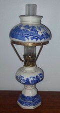 LAMPE PÉTROLE FAIENCE ABAT