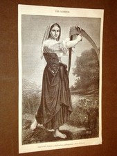 Engraving year 1873 A mower - drawing by Bouguereau