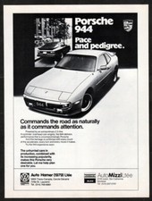 1984 PORSCHE 944 Vintage Original Print AD | Pace & Pedigree, English Canada