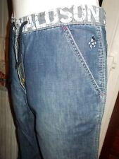 VINTAGE Pantalon jeans DONALDSON petit 42 ou 40 brodé MICKEY DISNEY coton et lin