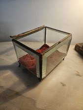 Grande boîte Napoléon III ancienne – bronze et verre biseauté – à restaurer