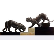 Très grande Irénée ROCHARD (1906 - 1984) « Lionnes à l’eau »  / Art Décoratif