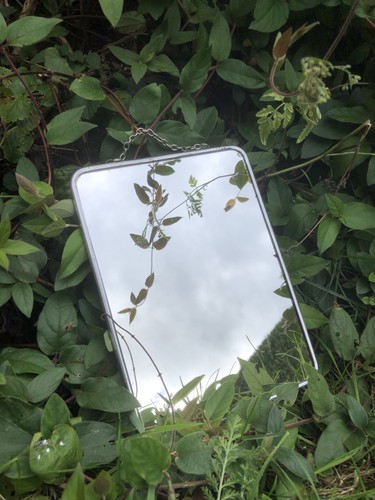 Vintage ancien miroir barbier - vintage,
