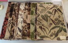 Vintage 10 echantillons tissus ameublement Velda