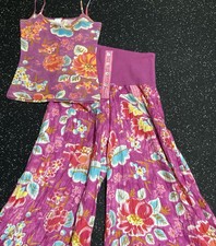 Oilily Women’s Pants Silk Bohemian Flora Pink 34 And Top