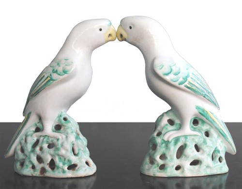 Couple perroquet porcelaine - couple, de