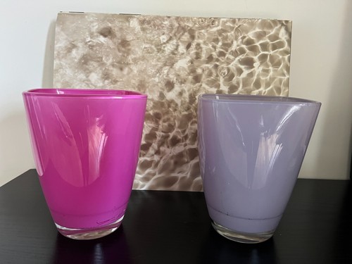 Lot pots verre rose et - lot,