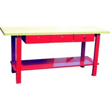 Établi plateau bois avec 3