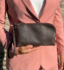 Pochette femme cuir véritable