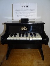 Pretty Black Piano by Vilac Wooden Toy with Sheet Music