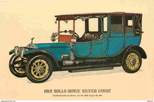 Automobiles - Gros Plan - 1912 Rolls-Royce Silver Ghost - illustration - CPM for