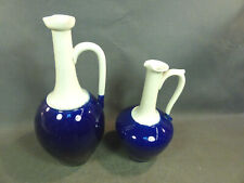 Lot of 2 Ceramic Pitcher Carafes Oil Bottle or Table Vinegar