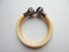 Antique Organic and Silver Sphinx Ethnic Bracelet