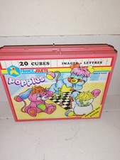 GAME BOX 20 CUBES IMAGE + LETTER - POPPLES - VINTAGE 1987 FRANCE TOYS BE