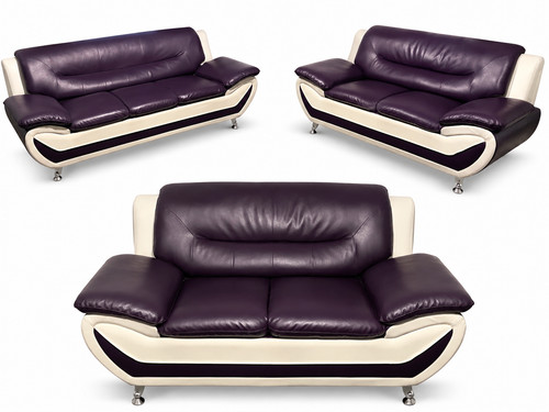 Modern purple white leather - &,