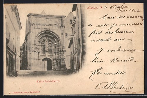 Cpa loudun façade de - cpa, loudun,