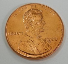 2000 P Lincoln Memorial Cent Struck Through or Lamination Error