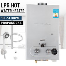 16L LPG Chauffe-Eau Instantané Gaz Propane Butane Chaudière Douche Portable