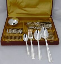 Alfénide, Christofle modèle Paris, ménagère 38 pièces, Art Déco, métal argenté.