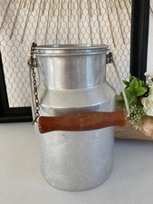 325⚜️ Ancien Gros Pot à Lait Bidon en Aluminium Vintage Hauteur 24 Cm