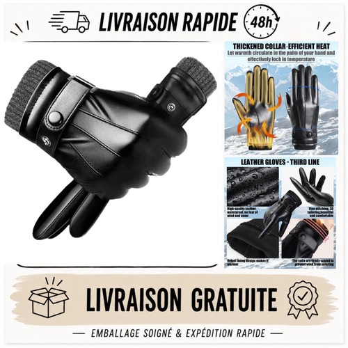 Gants homme hiver simili cuir