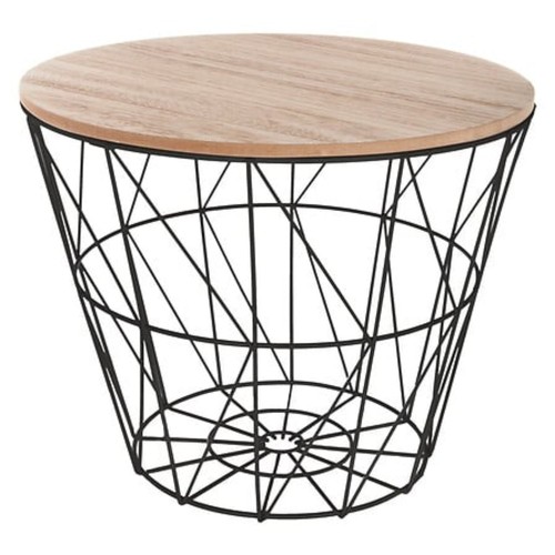 Table café métal noir ø38 - table,