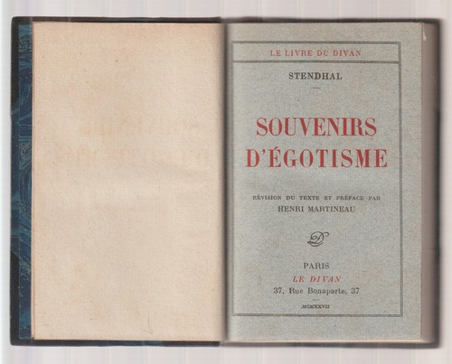 Stendhal souvenirs - stendhal,