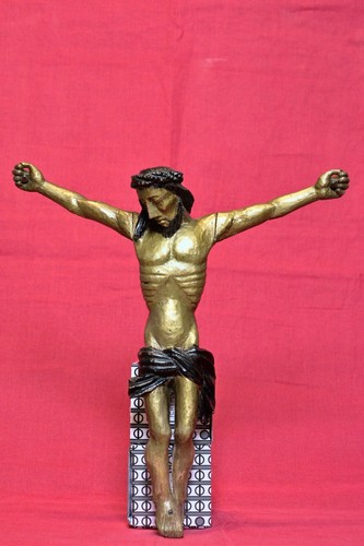 Christ bois polychrome xvie - polychrome,