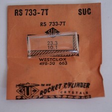 Verre montre SUC RS 733-7T - WESTCLOX 498-50 663 - 23,3x10 [NOS] (Watch crystal)
