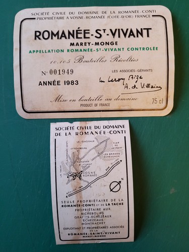 étiquette romanée vivant - Étiquette, romanée-st-vivant