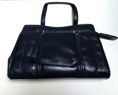 Sac main cuir bleu - à,