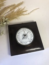 Baromètre simili cuir noir -