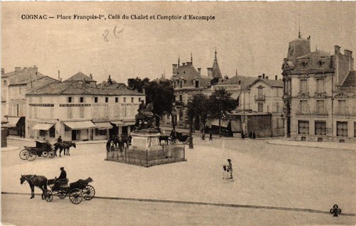 Old postcard cognac place - old,