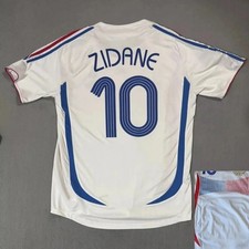 Zinedine Zidane French Team Adult Child Blue/White Football Jersey No. 10