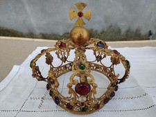 Couronne De Vierge XIX ème  Reliquaire avec Strass Napoléon III