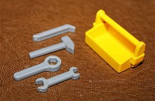Playmobil accessory tool box yellow with 4 tools ref cc