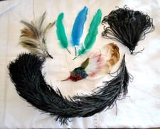 Lot 7 plume Bijou chapeau vintage - Garniture plumassier dt Yves Saint-Laurent