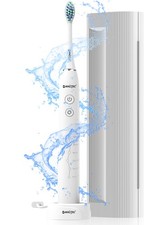 MalTec Brosse à dents électrique sonique Blanc Étanche Étui Rechargeable