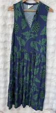 OBUS Sleeveless Printed Blue Green Midi Dress Size 0 Fit 8-10 AU