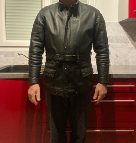 Veste moto cuir vintage homme - veste,