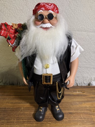 Biker santa doll figure - 16",