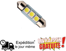 1 ampoule LED 6000K 3 smd pour canbus interieur voiture plaque immatriculation
