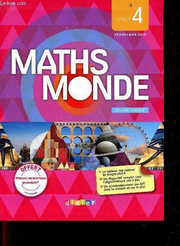 Maths monde manuel de cycle - -,