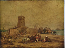 Oude Scheld, Texel Island by William Clarkson Stanfield - Antique Print 1940