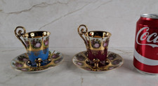 pair of small porcelain mocha coffee cups Austria Alt Wien