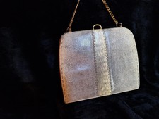 Vintage Lizard Style Leather Bag - 1950s/60s