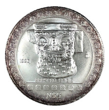 1993 Mo México 5 Nuevos Pesos Mint Mark Right 1 Oz .999 Silver  BRASERO EFIGIE