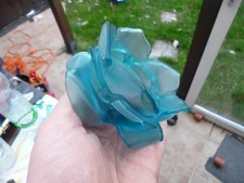 Ancienne Tulipe En Forme De Rose Pate De Verre Signe Tchecoslovaquie